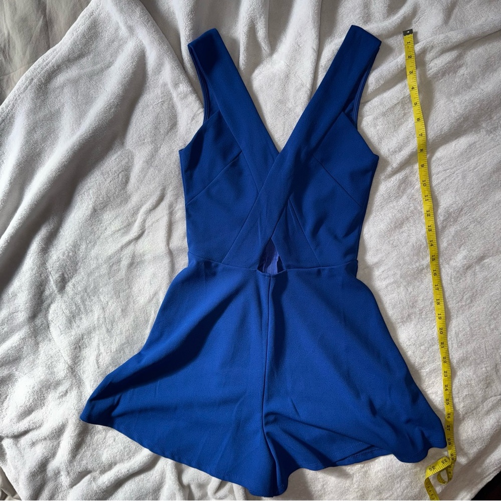 Charlotte Russe Romper – Royal Blue Cut Out Sleeveless Short Jumpsuit Size Small